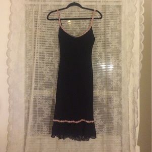 Betsey Johnson slip dress with pink daisy border