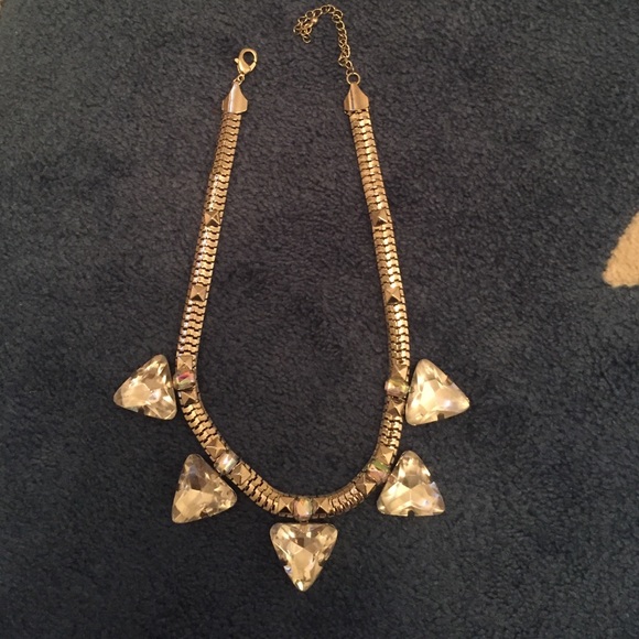 Silver Gem Statement Necklace