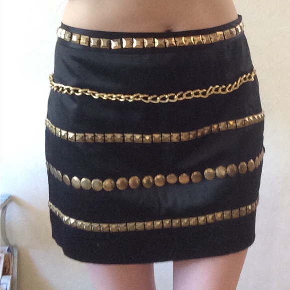 Black & Gold Embellished Skirt
