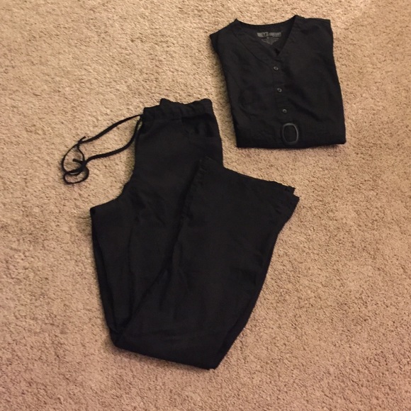 Grey's Anatomy black scrubs, size small tall