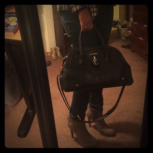 London fog triple compartment satchel