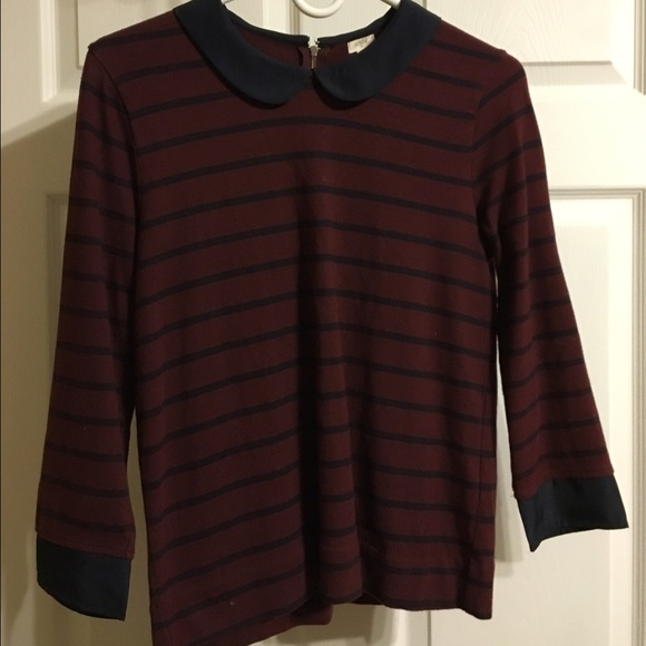 J. Crew Factory Striped Peter Pan Collar