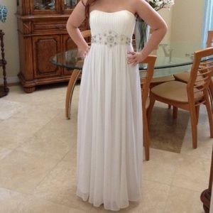 White Strapless Prom Dress
