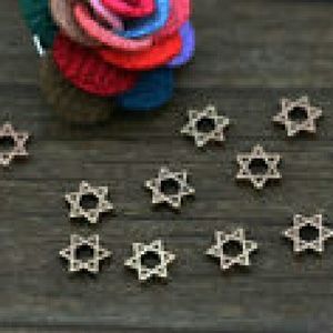 Set of 2 Bronze Floating Star Memory Locket Charms