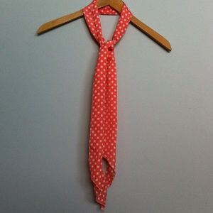 Pink with white polka dot scarf