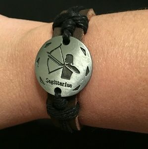 Zodiac signs leather bracelet (sagitarious)