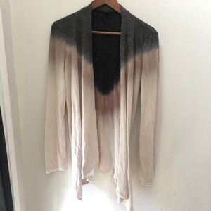 Dip dye asymmetrical cardigan
