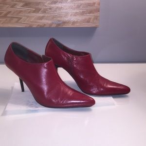 Bronx red leather ankle boot