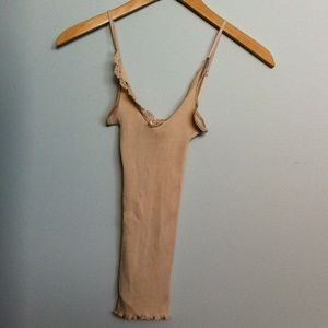 Nude spaghetti strap