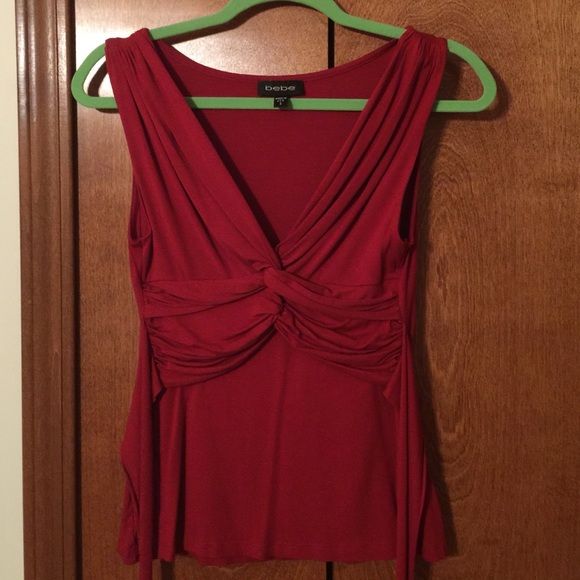 Gorgeous deep red Bebe top, like NEW, size S