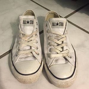 Leather white converse