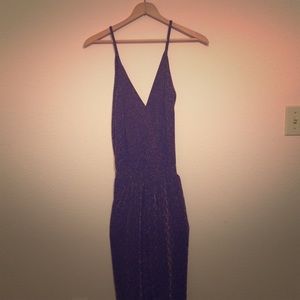 metallic/spandex/nylon full length jumper M