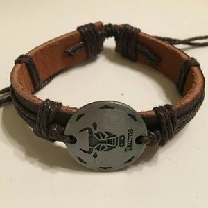 Zodiac sign leather bracelet (Taurus)