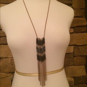 Chevron jeweled necklace