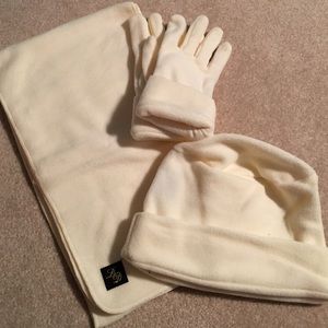 Matching hat, mittens and scarf set. NWT