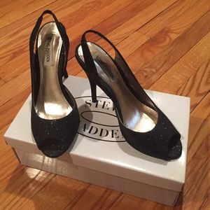 *Steve Madden* Black Glitter Heels