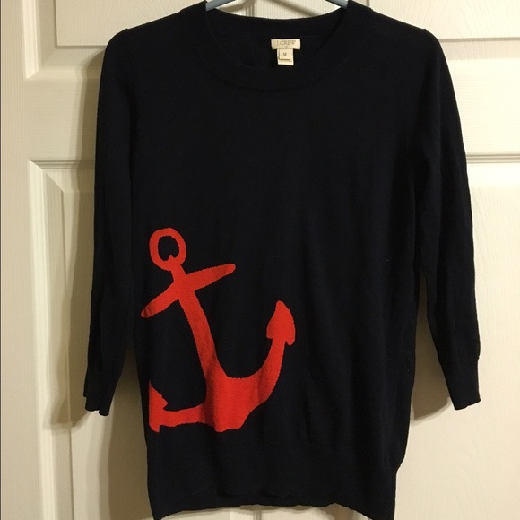 J. Crew Factory Navy Anchor Sweater