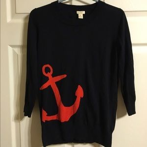 J. Crew Factory Navy Anchor Sweater