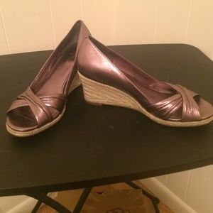 Cole Haan peep toe wedge