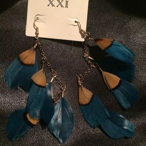 New peacock feather earrings