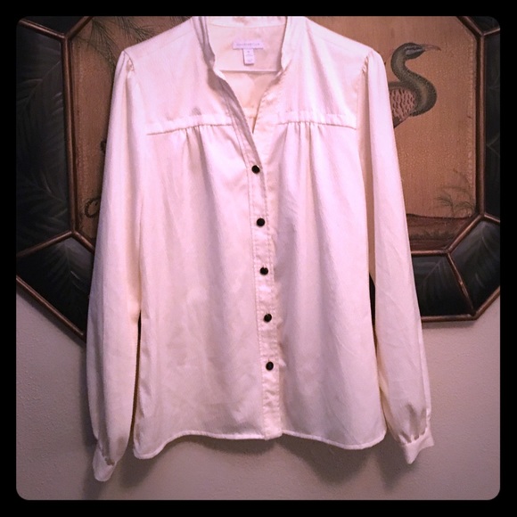 Cream colored  silky blouse by Charter Club
