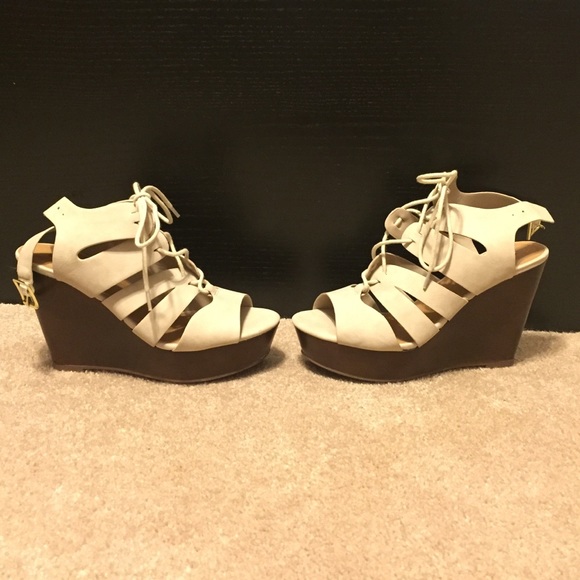 Lace up wedges