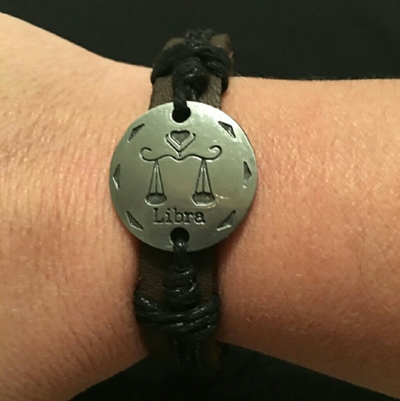 Zodiac sign leather bracelet (libra)