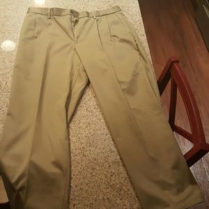 Mens Joseph A Banks kaki pleated dress pants