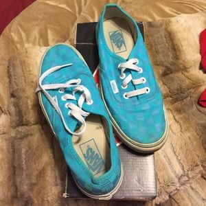 SKY BLUE CHECKERED STYLE VANS