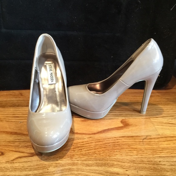 Nude closed toe platforms.