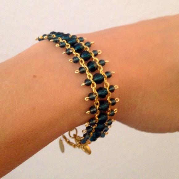 Alzerina Navy Swarovski & Gold plated bracelet