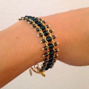 Alzerina Navy Swarovski & Gold plated bracelet