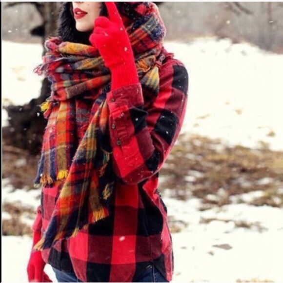 HARPER plaid fall scarf - VIBRANT - Picture 2 of 3
