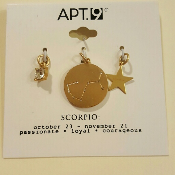 3 piece zodiac charm set SCORPIO