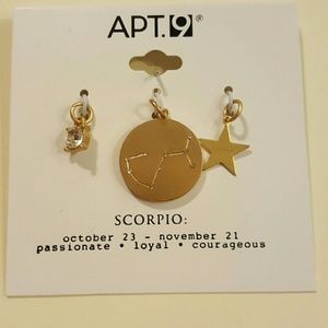 3 piece zodiac charm set SCORPIO
