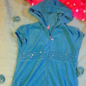 blue girls pool coverup