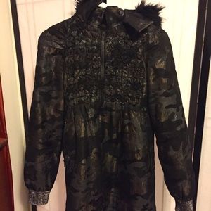 Anna Sui Camouflage hooded coat