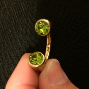 Pilgrim peridot rhinestone with gold finish