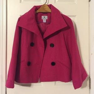 A pink peacoat