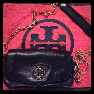 Tory Burch Black Leather Crossbody and/or Clutch