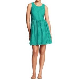 Old Navy Teal Eyelet Dress