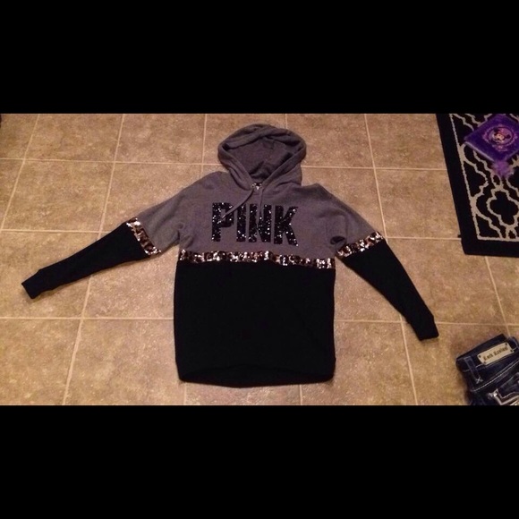 Victoria's Secret Pink leopard bling hoodie