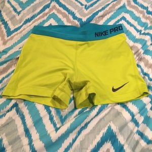 Lime green Nike spandex.