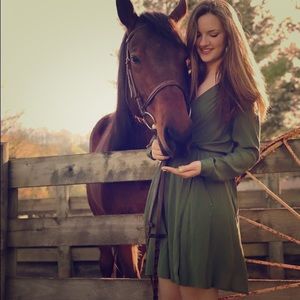 Anthropologie • Dark green dress