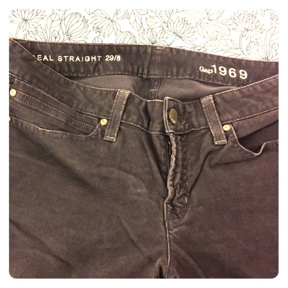 Gray, corduroy GAP jeans.