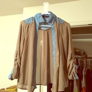 Studded shoulder blouse