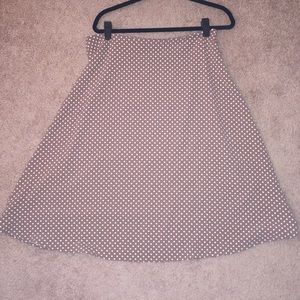 NY and Company Tan Polkadot A-line skirt