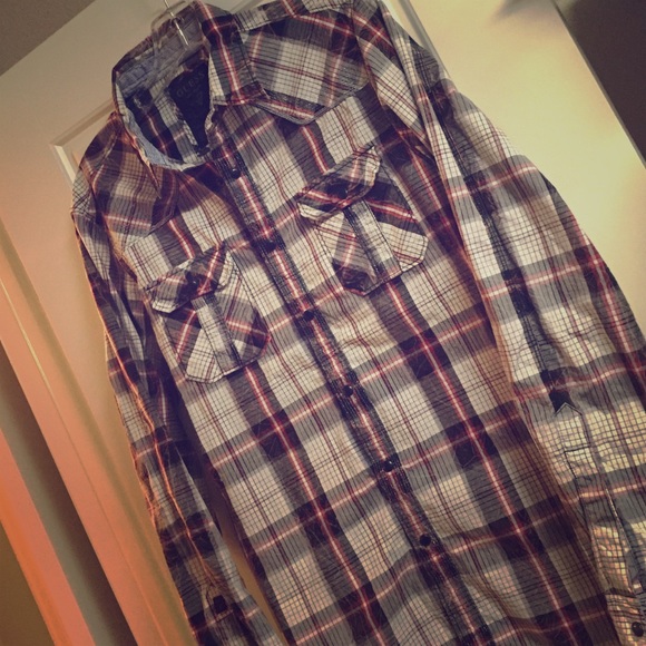 Guess plaid dress shirt Men's medium. Excellent!
