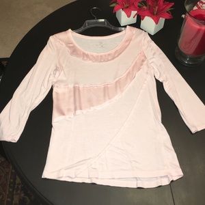 Pink three quarter length sleeve blouse