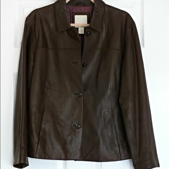 J Jill Soft Brown Leather Jacket